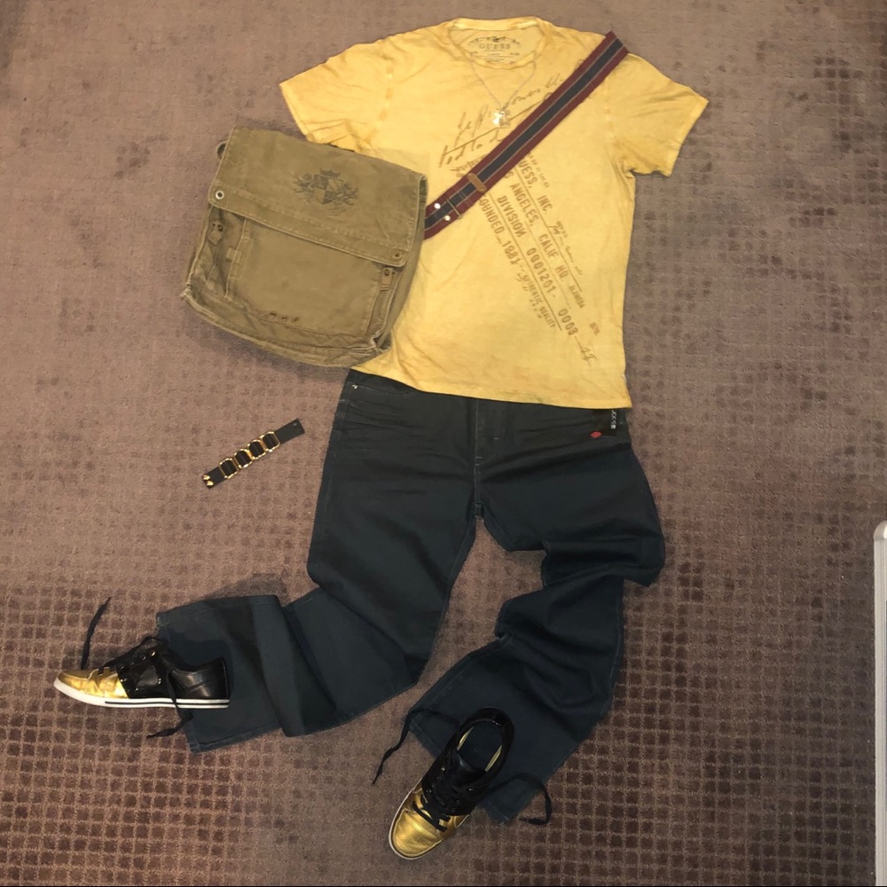 GUESS NWOT PIMA COTTON YELLOW T-Shirt Size LARGE